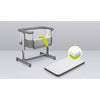 Patut co-sleeper, Lionelo, Aurora, 3 in 1, Cu leganare si setare unghiulara, Include saltea cu densitate T25 si geanta transport, Reglabil in 5 pozitii pe inaltime, Pana la 9 kg, 0 luni+, 85x60x66 cm, Conform cu EN 1130:2019+AC:2020, EN 16890:2, Gri - gogobaby.ro