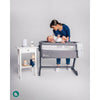 Patut co-sleeper, Lionelo, Theo, 2 in 1, Cu setare unghiulara, Reglabil in 5 pozitii pe inaltime, Conform cu standardele europeane de securitate EN1130 si EN16890, Grey Stone
