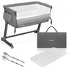 Patut co-sleeper, Lionelo, Theo, 2 in 1, Cu setare unghiulara, Reglabil in 5 pozitii pe inaltime, Conform cu standardele europeane de securitate EN1130 si EN16890, Grey Stone