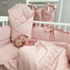 Perna clasica de dormit, MimiNu, Cu husa detasabila cu fermoar, Din bumbac certificat Oeko Tex Standard 100, 40x40 cm, Colectia Royal, Powder Pink
