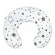 Perna alaptare, New Baby, Stelute, Cu husa detasabila, Din bumbac, 125x16 cm, Gri