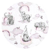 Perna bebelusi, Qmini, Ursulet, Multifunctionala, Cu doua fete, Tesatura pufoasa minky si bumbac, Materiale certificate Oeko Tex Standard 100, 30x23 cm, Minky Elephants on Rainbow Pink - gogobaby.ro