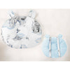 Perna bebelusi, Qmini, Ursulet, Multifunctionala, Cu doua fete, Tesatura pufoasa minky si bumbac, Materiale certificate Oeko Tex Standard 100, 30x23 cm, Minky Elephants on Rainbow Blue - gogobaby.ro