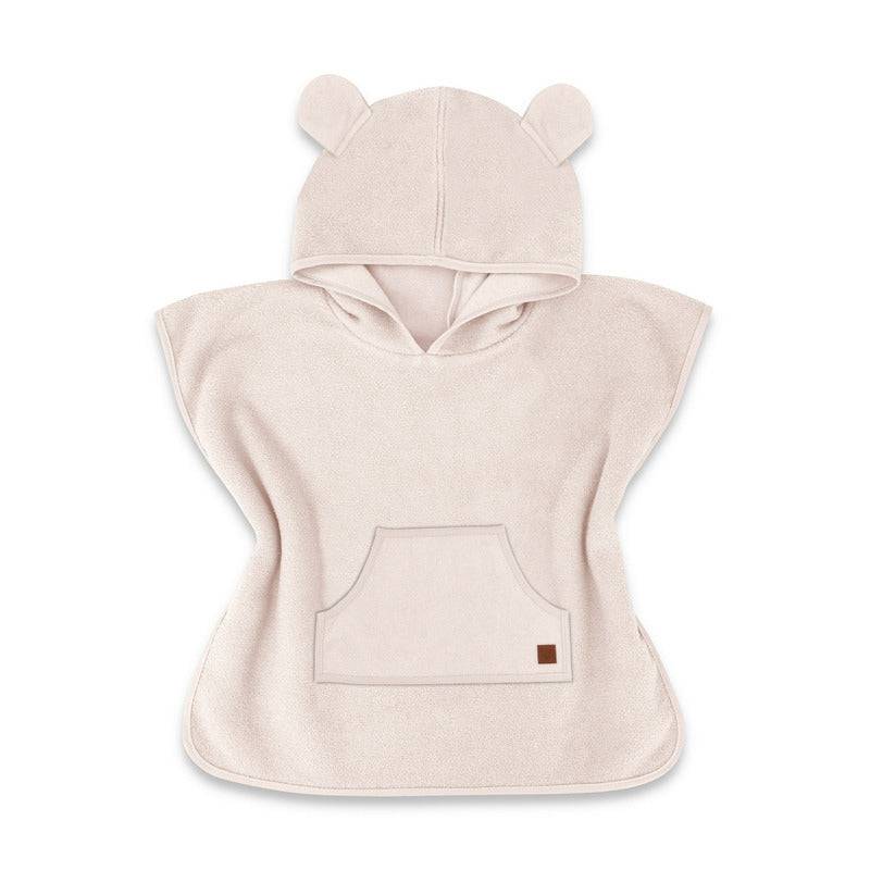 Poncho baie, Qmini, Cu gluga, buzunar si urechi, Materiale certificate Oeko Tex Standard 100, 4 - 7 ani, Beige Pink