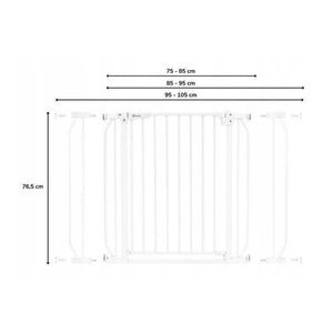 Poarta de siguranta, Lionelo, Truus Slim, Prin presiune, 105 cm, Conform cu standardul europeane de securitate EN1930, Negru Onyx - gogobaby.ro