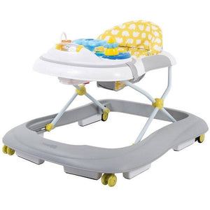 Premergator, FreeON, Little Driver, Pliabil, Cu sunete si lumini, Inaltime reglabila in 3 pozitii, 6 luni+, Gri/Galben - gogobaby.ro