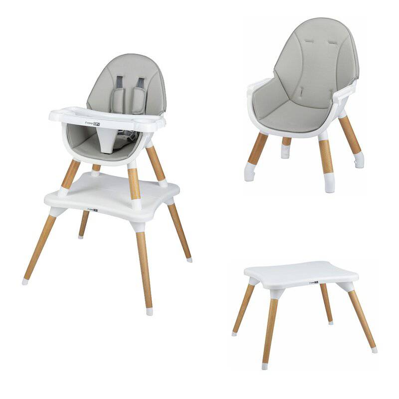 Scaun de masa, FreeON, Eos, 3 in 1, Multifunctional, Cu tavita reglabila si detasabila, Conform cu standardul european de securitate EN 14988:2017+A1:2020, Grey - gogobaby.ro