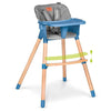 Scaun de masa, Lionelo, Koen, Din fag, 2 in 1, Transformabil, Sustine 30 kg, 6 luni+, Conform cu standardul european de securitate EN14988, Albastru