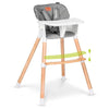 Scaun de masa, Lionelo, Koen, Din fag, 2 in 1, Transformabil, Sustine 30 kg, 6 luni+, Conform cu standardul european de securitate EN14988, Gri