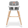 Scaun de masa, Lionelo, Koen, Din fag, 2 in 1, Transformabil, Sustine 30 kg, 6 luni+, Conform cu standardul european de securitate EN14988, Gri
