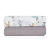 Set 2 scutece, Petite&Mars, Misty Grey Planes, Din muselina de bambus, Hipoalergenice, Dimensiuni mari 120 x 120 cm, Certificate Oeko Tex Standard 100, Multicolor