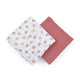 Set 2 scutece, Petite&Mars, Misty Rose Rainbow, Din muselina de bambus, Hipoalergenice, Dimensiuni mari 120 x 120 cm, Certificate Oeko Tex Standard 100, Multicolor