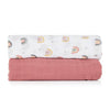 Set 2 scutece, Petite&Mars, Misty Rose Rainbow, Din muselina de bambus, Hipoalergenice, Dimensiuni mari 120 x 120 cm, Certificate Oeko Tex Standard 100, Multicolor