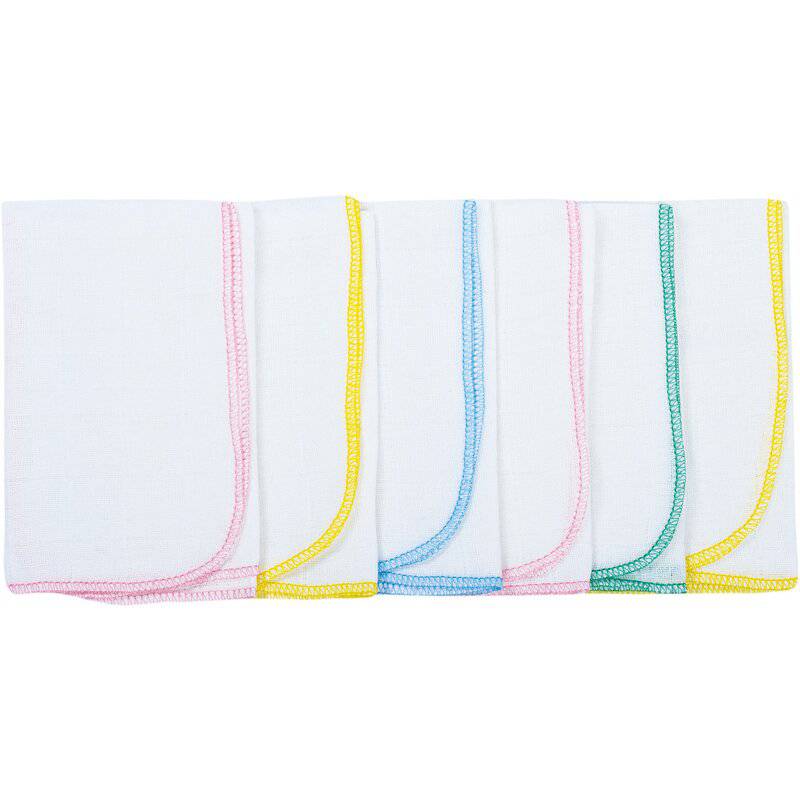 Set 6 scutece tetra, Bubaba, Din bumbac, Cu multiple intrebuintari, 40x40 cm, Placute la atingere si practice, 0 luni+, Multicolor