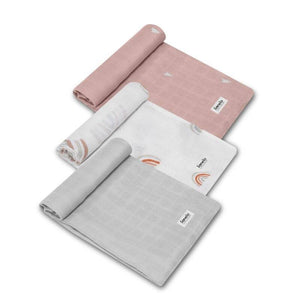 Set 3 museline, Lionelo, Bamboo, Multifunctionale, Din Bambus, 70x70 cm, Rainbow - gogobaby.ro