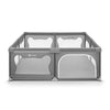 Tarc de joaca copii, Lionelo, Willow XL,180 x 200 cm, Pliere compacta, Include geanta de transport, Din plasa, Cu doua intrari laterale si fermoar, Cu ventuze pentru stabilitate, Conform cu EN 12227:2010, Gri