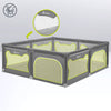 Tarc de joaca copii, Lionelo, Willow XL,180 x 200 cm, Pliere compacta, Include geanta de transport, Din plasa, Cu doua intrari laterale si fermoar, Cu ventuze pentru stabilitate, Conform cu EN 12227:2010, Gri