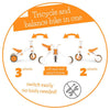 Tricicleta copii, Chillafish, Bunzi Matte, 2 in 1, Transformabila in bicicleta fara pedale, Cu sa reglabila, Cu mic compartiment in sa, 1.9 Kg, Pentru 1-3 ani, Ginger
