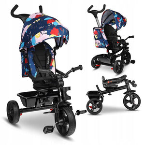 Tricicleta copii, Lionelo, Haari, Ultrapliabila, Multifunctionala, Suport picioare, Control al directiei, Scaun reversibil, Rotire 360 grade, Conform cu standardul european de securitate EN71, Multicolor - gogobaby.ro