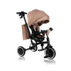 Tricicleta copii, Lionelo, Tris Plus, Ultrapliabila, Multifunctionala, Pana la 25 kg, Inclinare spatar in fata si in spate, Suport picioare, Control al directiei, Scaun reversibil, Rotire 360 grade, Conform cu EN71, 9 luni-5 ani, Bej