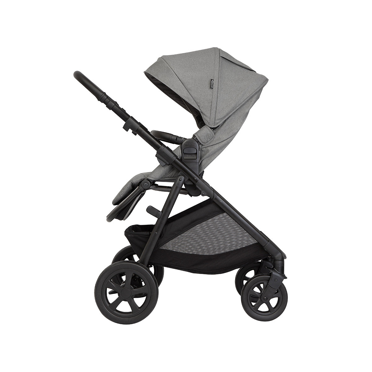 Graco - Carucior pentru copii multifunctional 3 in 1 Near2Me DLX Ash (Carucior Near2Me DLX + Landou Near2Me DLX + Scoica SnugLite)