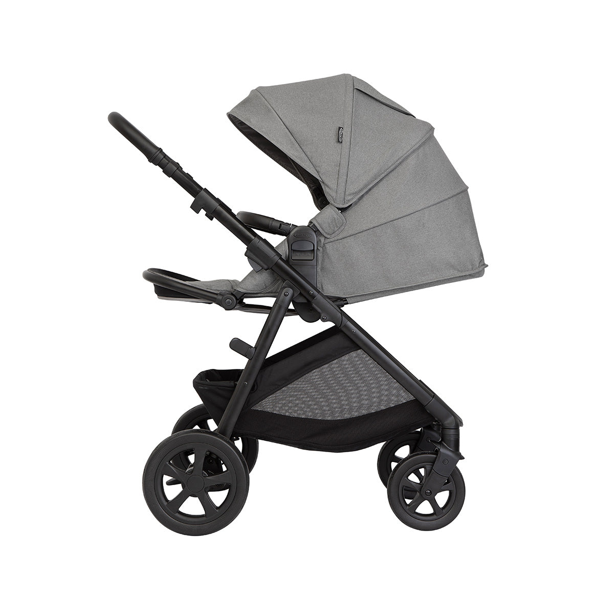 Graco - Carucior pentru copii multifunctional 3 in 1 Near2Me DLX Ash (Carucior Near2Me DLX + Landou Near2Me DLX + Scoica SnugLite)