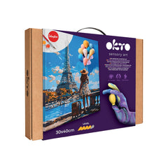 Set pictura si modelare 3D cu argila usoara, 30*40 cm - Greetings from Paris