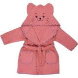 Halat de baie, Bubaba, Cu urechi Kitty, Cu buzunare, Cu cordon, 2 - 4 ani, Marime 98/104, Pink