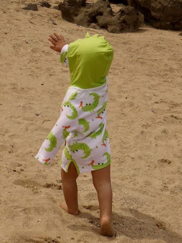 Poncho Baie UPF50 +, Zoocchini, 0-12 Luni, Alligator - gogobaby.ro