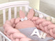 Jolie Protectie impletita pentru patut si Baby nest Pure Rose, 210*21 cm