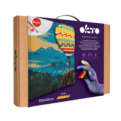 Set pictura si modelare 3D cu argila usoara, 30*40 cm - Hot Air Balloon flight