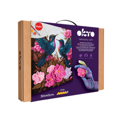 Set pictura si modelare 3D cu argila usoara, 30*40 cm - Hummingbirds in love