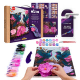 Set pictura si modelare 3D cu argila usoara, 30*40 cm - Hummingbirds in love