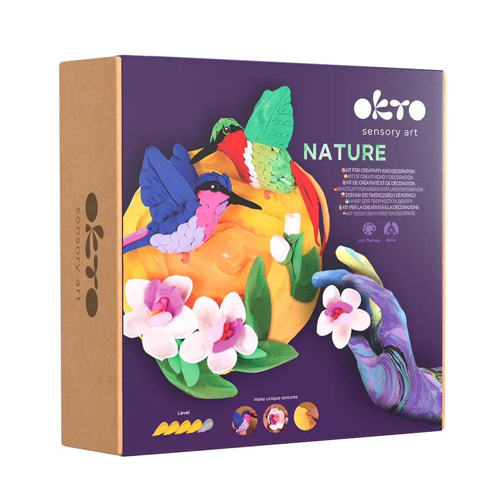 Set pictura 3D cu argila usoara, Nature - Hummingbirds - gogobaby.ro