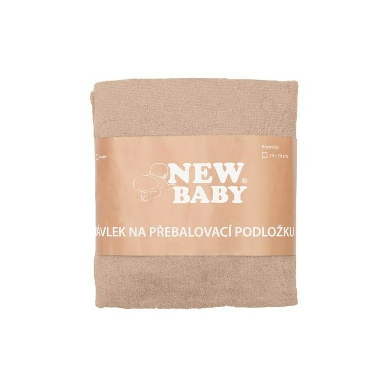 Husa, New Baby, Pentru saltea de infasat, 50x70 cm, Cu banda elastica, Bumbac terry, Beige - gogobaby.ro