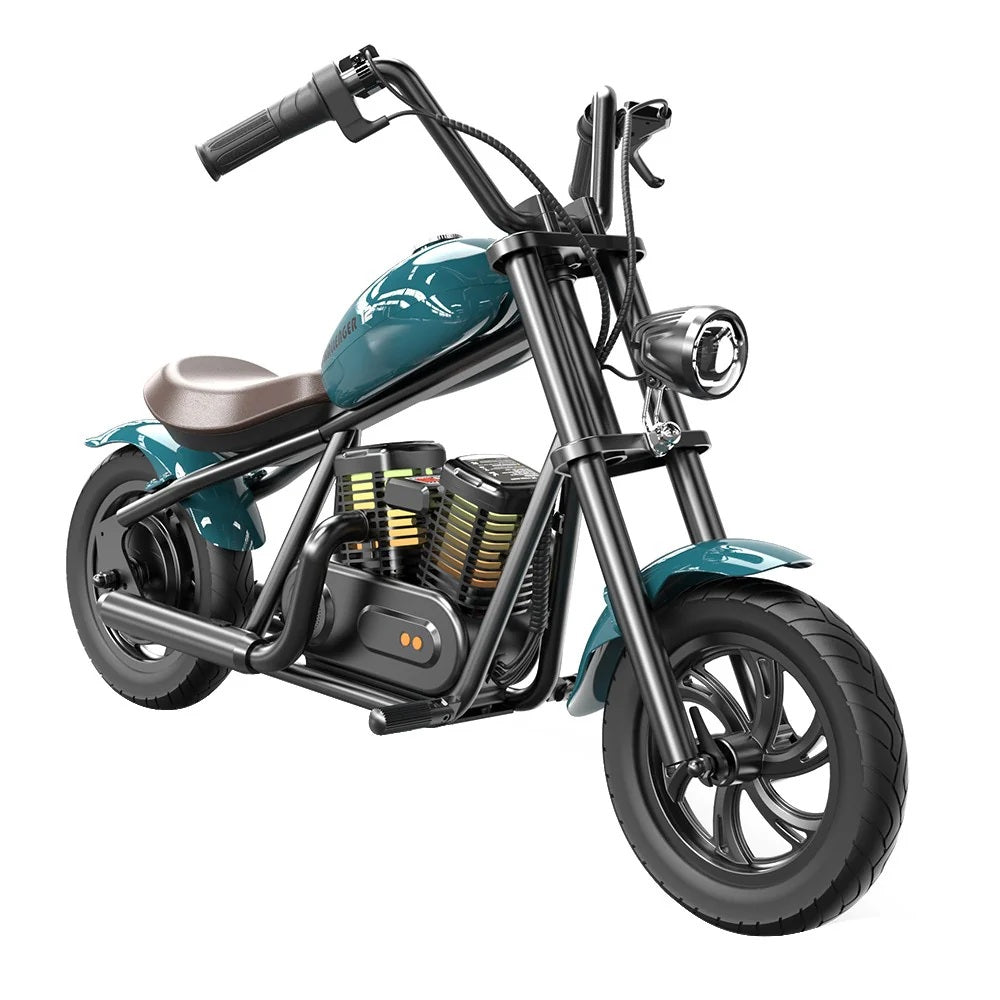 Motocicleta electrica realista tip Chopper HYPER GOGO Challenger 12 Plus , culoare  ALBASTRU - gogobaby.ro