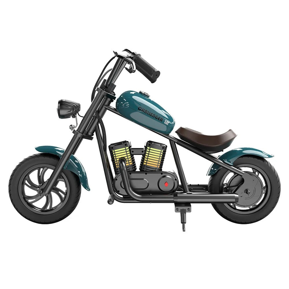 Motocicleta electrica realista tip Chopper HYPER GOGO Challenger 12 Plus , culoare  ALBASTRU - gogobaby.ro