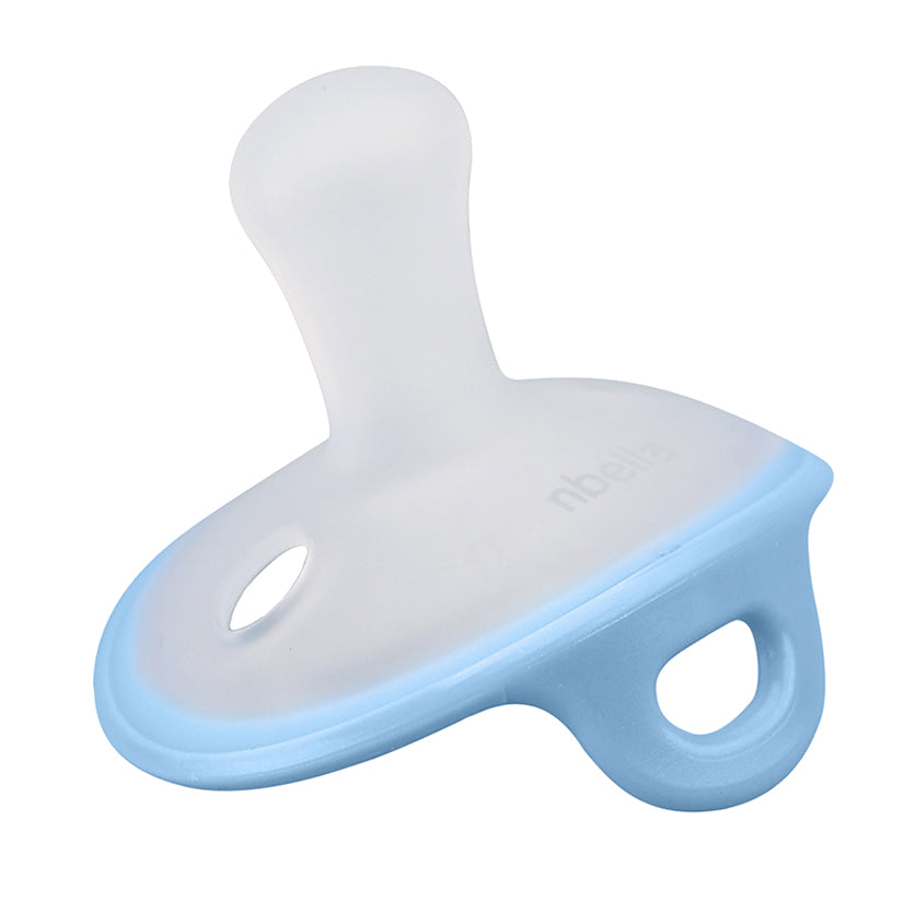 Suzeta deschisa din silicon cu cutie de depozitare, ultra-usoara, 0-6 Luni, Mombella Ciupercuta - Ice Blue