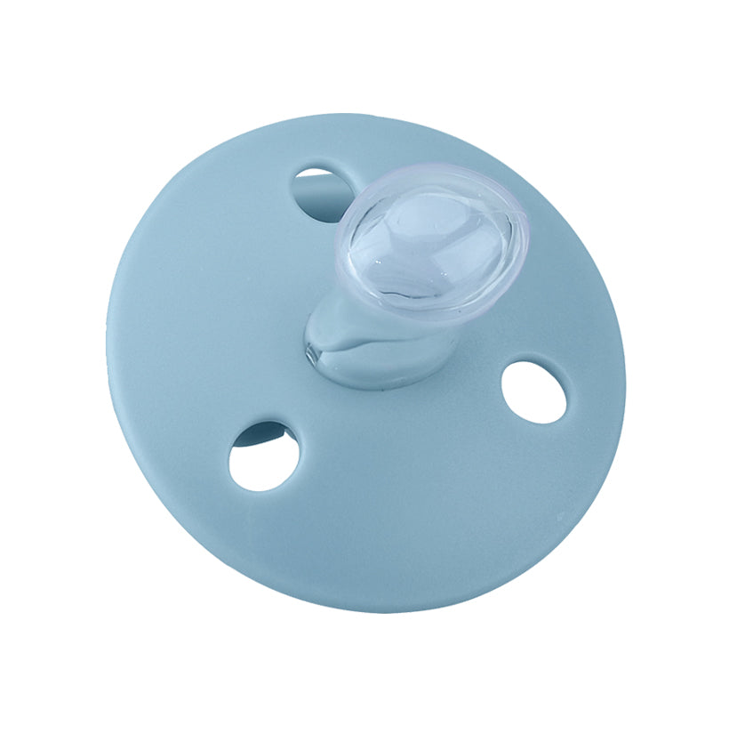Suzeta din silicon cu cutie de depozitare, 0-6 Luni, Mombella Ciupercuta Fancy - Ice Blue