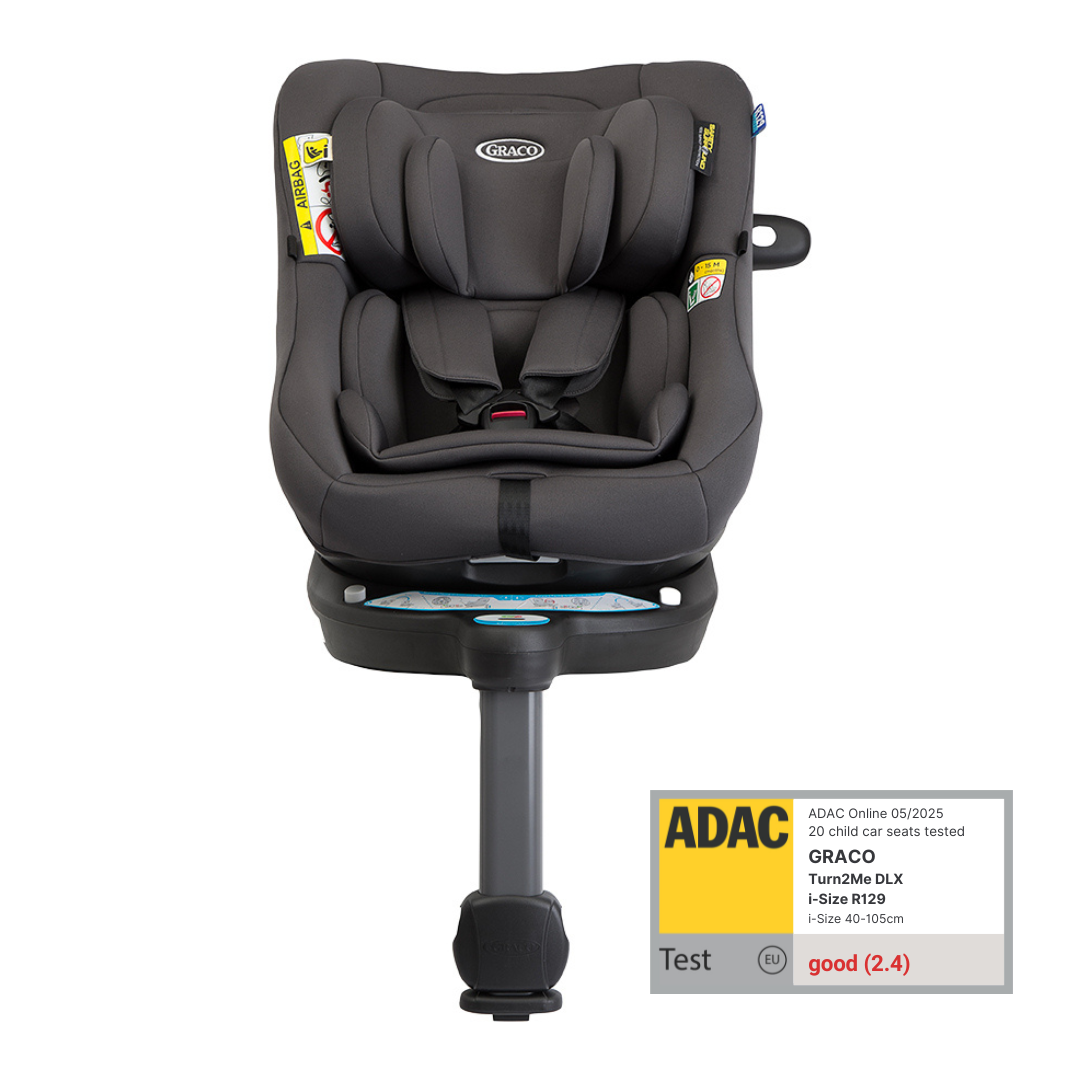 Graco - Scaun auto Turn2Me 360° DLX Iron, 40-105 cm, certificata R129 si testat ADAC