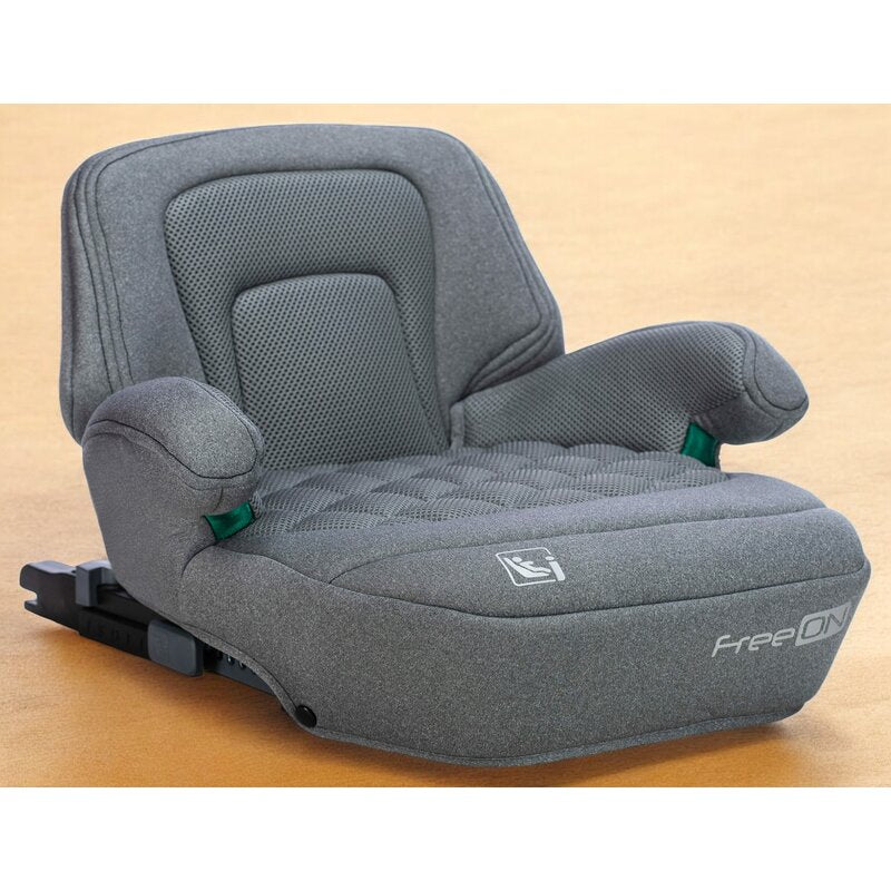 Inaltator auto, FreeOn, Cosmo Plus I-Size, Cu isofix, Cu spatar inaltat si cotiere, Potrivit pentru copiii intre 125 si 150 cm sau intre 25 si 36 Kg, Conform cu standardul european de securitate ECE R129, gri - gogobaby.ro