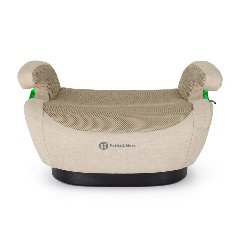 Inaltator auto, Petite&Mars, Optimus Pro, I-size, 125- 150 cm, 22-36 kg, Cu isofix, Forma ergonomica, Husa detasabila, Bej