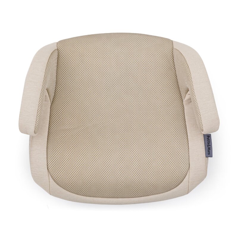 Inaltator auto, Petite&Mars, Optimus Pro, I-size, 125- 150 cm, 22-36 kg, Cu isofix, Forma ergonomica, Husa detasabila, Bej