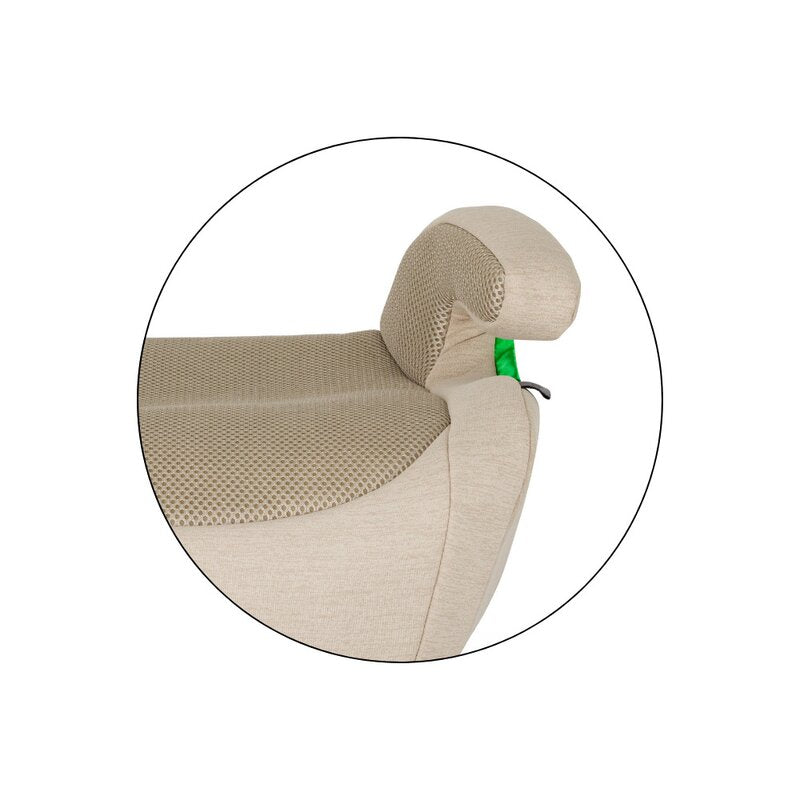 Inaltator auto, Petite&Mars, Optimus Pro, I-size, 125- 150 cm, 22-36 kg, Cu isofix, Forma ergonomica, Husa detasabila, Bej