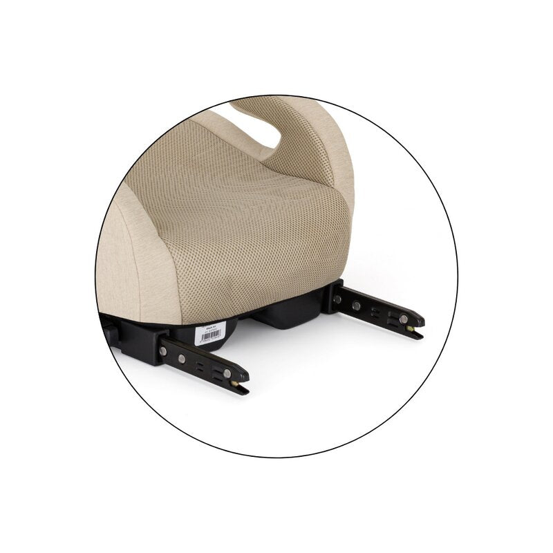 Inaltator auto, Petite&Mars, Optimus Pro, I-size, 125- 150 cm, 22-36 kg, Cu isofix, Forma ergonomica, Husa detasabila, Bej