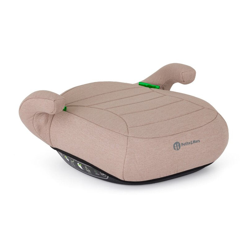 Inaltator auto, Petite&Mars, Zuno, I-size, 125- 150 cm, 22-36 kg, Forma ergonomica, Usor- 1 kg, Bej inchis