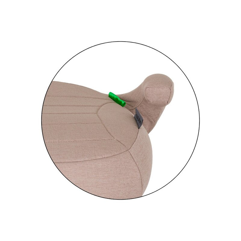 Inaltator auto, Petite&Mars, Zuno, I-size, 125- 150 cm, 22-36 kg, Forma ergonomica, Usor- 1 kg, Bej inchis