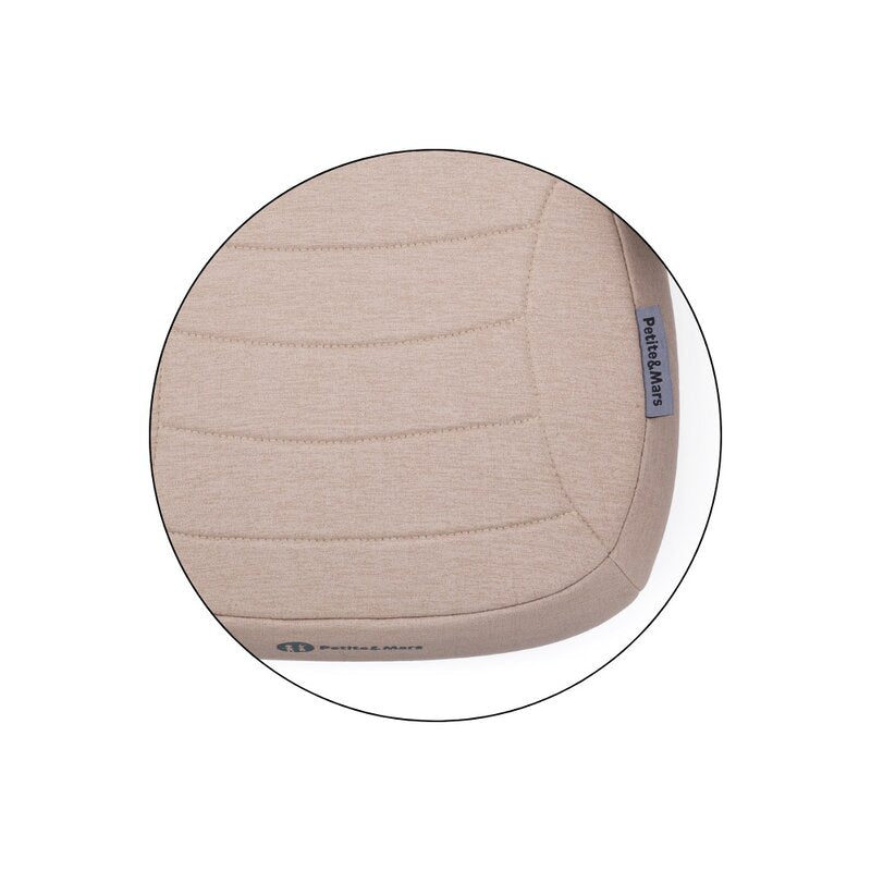 Inaltator auto, Petite&Mars, Zuno, I-size, 125- 150 cm, 22-36 kg, Forma ergonomica, Usor- 1 kg, Bej inchis