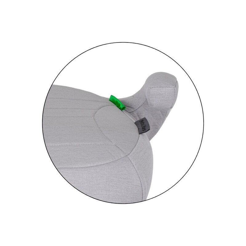 Inaltator auto, Petite&Mars, Zuno, I-size, 125- 150 cm, 22-36 kg, Forma ergonomica, Usor- 1 kg, Gri
