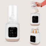 Incalzitor biberoane, Lionelo, ThermUp 3.0, 6 in 1, Incalzire, Decongelare, Sterilizare, Mentinerea temperaturii, 400 W, 35-100°C, Panou de comanda tactil, Fara BPA, Oprire automata, Placa de incalzire din teflon, Alb